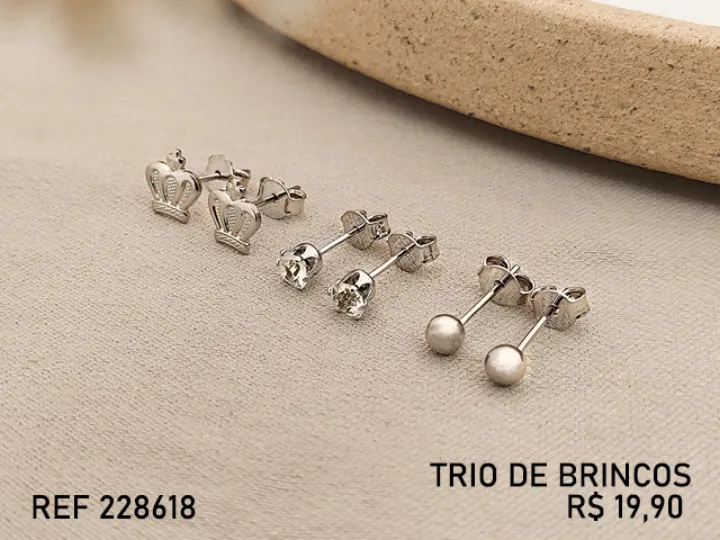 242309PTA LEVE TRIO BR FIXO ZIRC 6 GARRAS+BOLA L