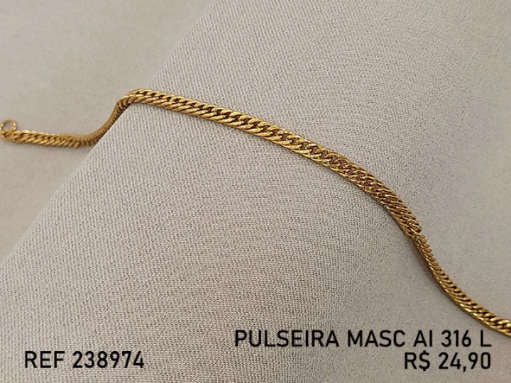 ACO INOX DOURADO PULS.MASC.ELOS GRUMET DUPL