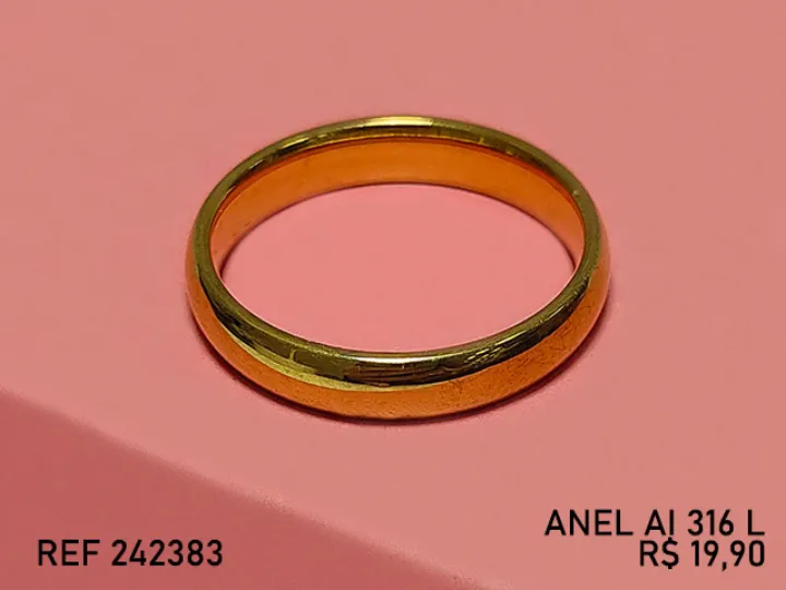 ACO INOX DOURADO ALIANCA ANATOMICA LISA 4M
